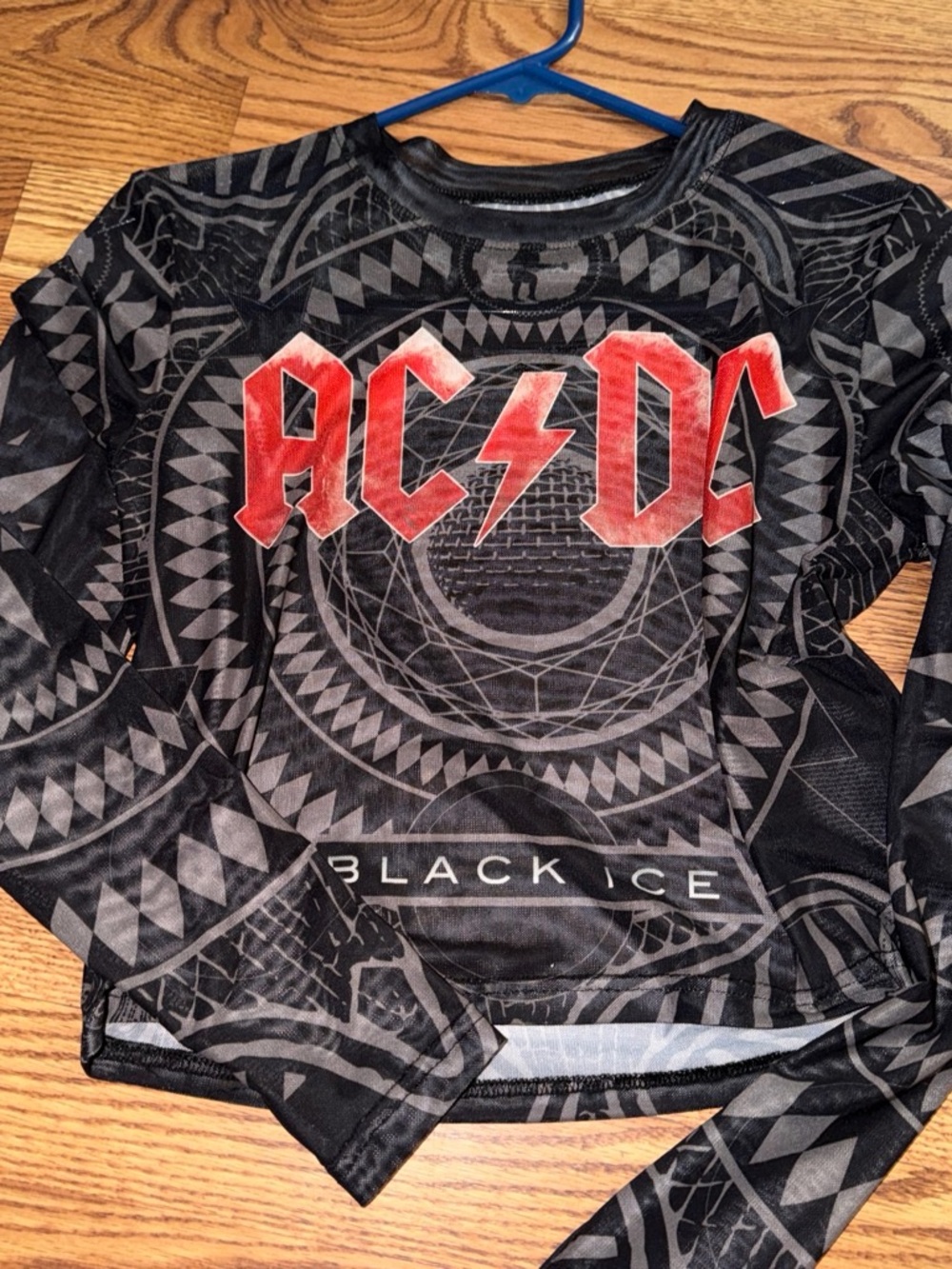 AC/DC Black and Red Long-Sleeve Kids Tee